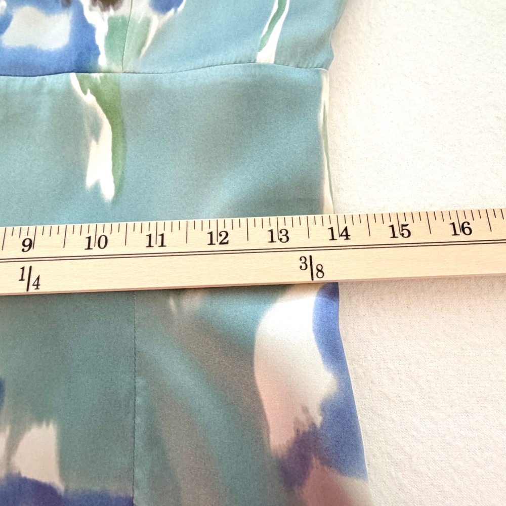 Ann Taylor Silk Halter Sheath Dress Watercolor Floral Coastal Quiet Luxury Sz 0P - Picture 8 of 14